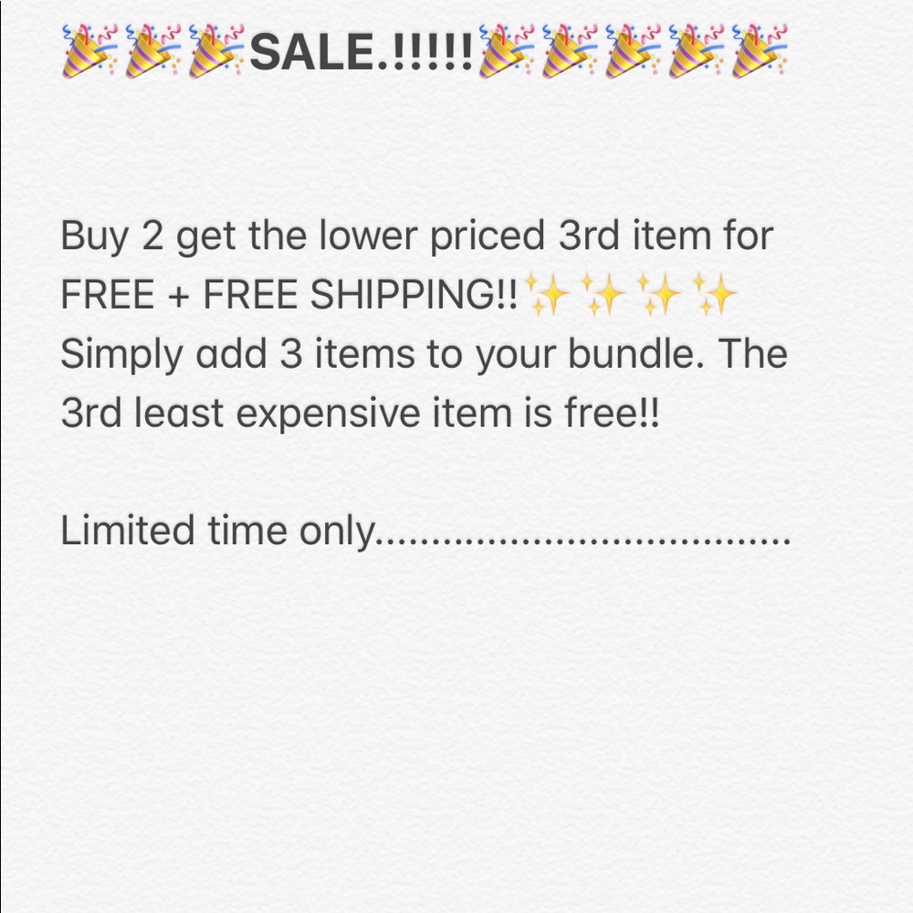 Buy 2 get the 3rd FREE